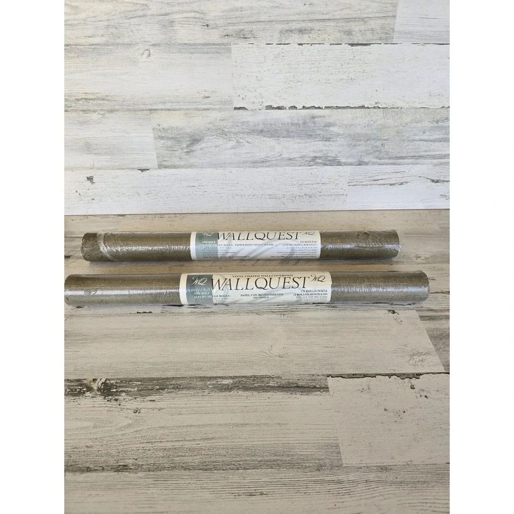 Wallquest Vinyl Coated Wallpaper 2 Double Rolls Taupe OA91204 Natural Oasis